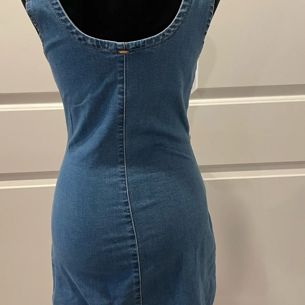 Blue Denim Button-Front Tank Dress - Picture 4 of 5